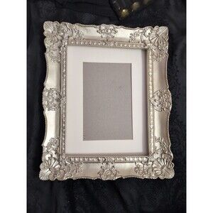 Cynthia Rowley NY Silver Wood  8 X 10” Ornate Baroque Scrolls Wedding Fancy